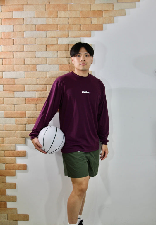 アーチロゴ ロングスリーブTシャツ：パープル