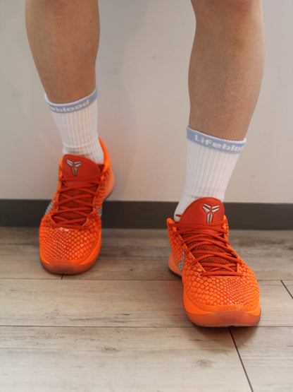 Lifeblood logo socks：ホワイト&ライトブルー
