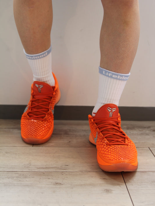 Lifeblood logo socks：ホワイト&ライトブルー