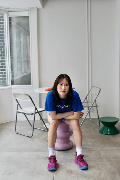 ウシガラTシャツ：ブルー