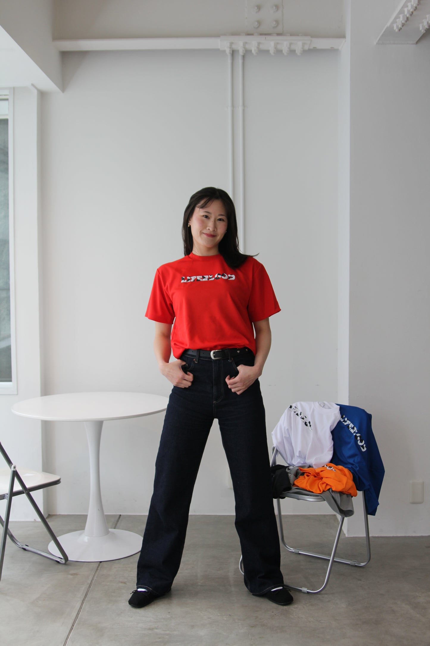 ウシガラTシャツ：レッド